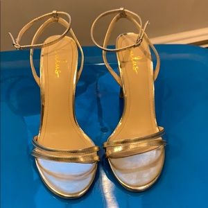 Gold strappy sandals
